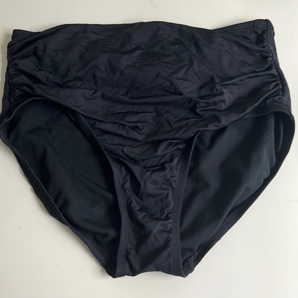 BLACK FULL COVERAGE HIGH WAISTED BIKNI BOTTOMS-KONA SOL